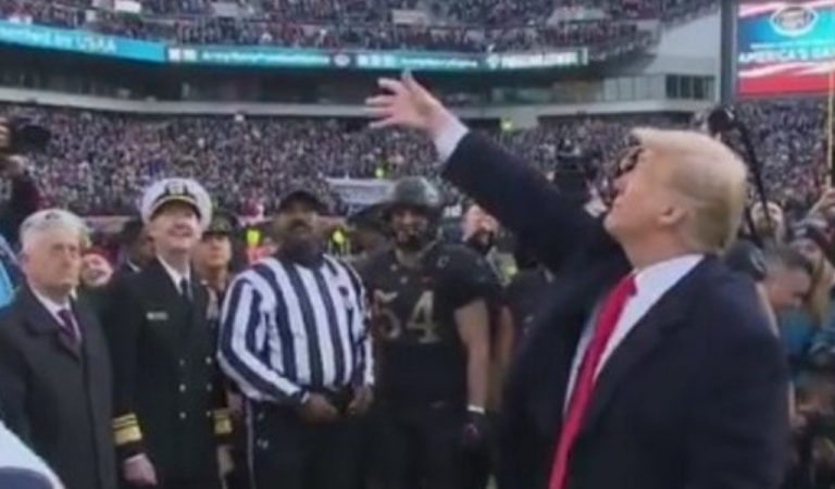 Trump Flips Coin During Army-Navy Game, The Footage Captures Something Extremely Disturbing About Him