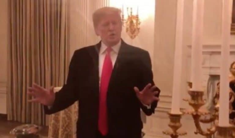 Trump Hosts Clemson Players At White House With “Great American” Fast Food, The Video Is So Embarrassing