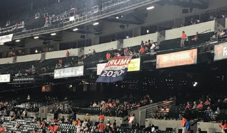 Trump Supporters Put Up Re-Election Banner At Baltimore Orioles Game, Get Booed And Asked To Leave