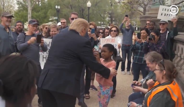 Social Media Hails Little Girl A “Hero” After She Stands Up To Trump Lookalike