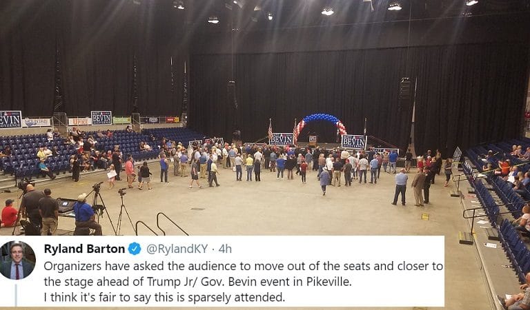 Turnout For Don. Jr Event Was So Low That Guests Were Reportedly Asked To Huddle Around The Stage