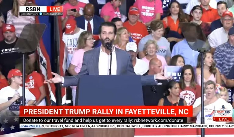 Don Jr Made “Me Too” Joke At His Dad’s NC Rally: “Do You Think The Media’s Gonna Sue Me For Harassment?”