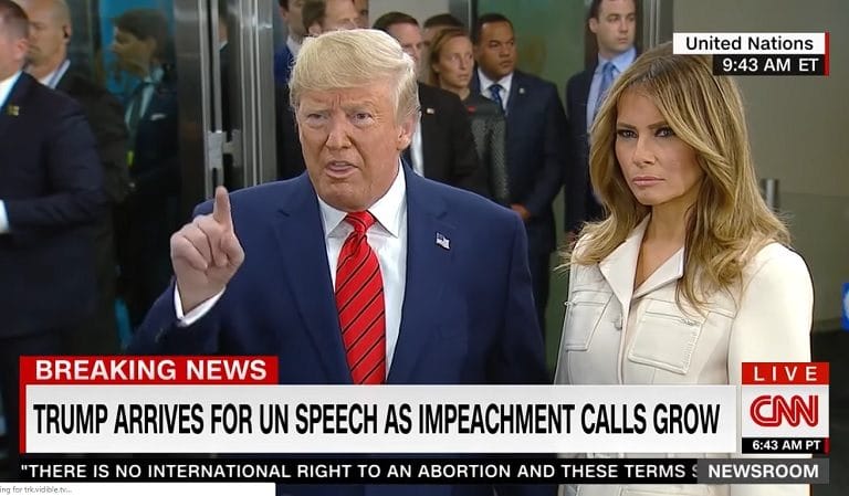 Trump Appears To Lose His Cool After He’s Asked About Impeachment, Lies And Says He’s Ahead In The Polls