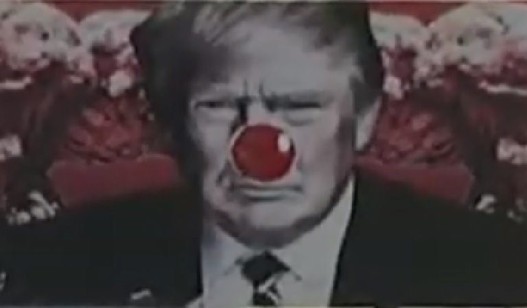 Someone In City Of Phoenix Added A Red Nose To An Anti-Trump Billboard With Image Of POTUS On It