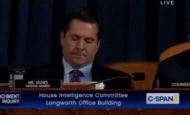 Watch Devin Nunes’ Face As Rep Swalwell Reads Story About His Ties To Indicted Giuliani Associate