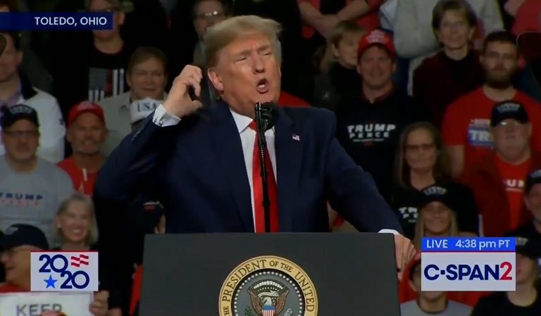Watch Toledo Crowd Appear To Go Wild As Trump Attacks Schiff And Pelosi In His Attempt To Explain Why He Didn’t Tell Congress About Soleimani Killing