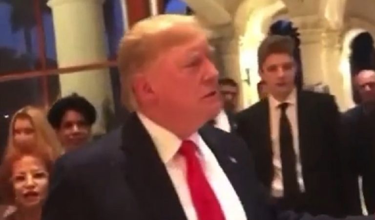 Photo Of Trump At His 3.4 Million Dollar Super Bowl Party Shows Him Seemingly Looking Miserable