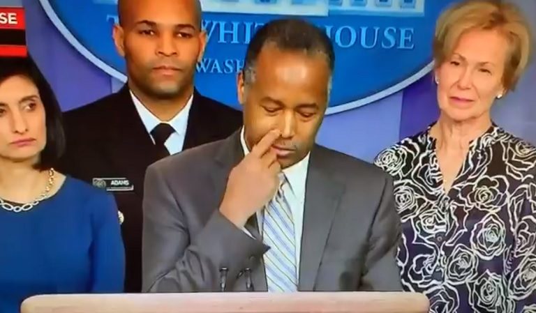 Ben Carson Coughs Into His Hands Then Touches His Face During Trump’s Pandemic Press Briefing