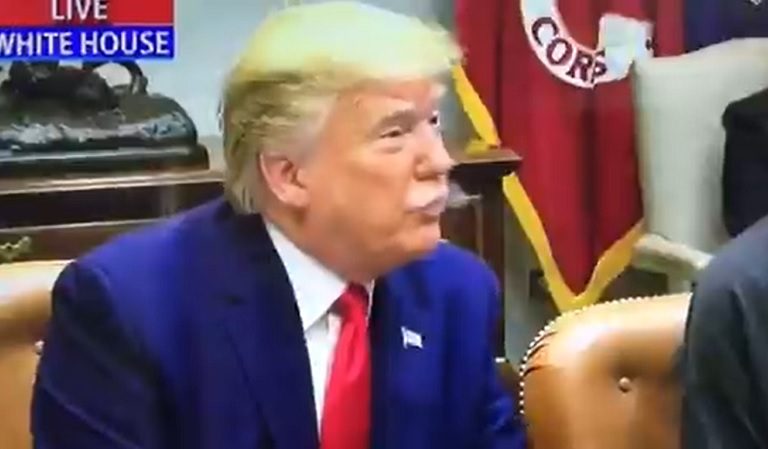 Trump Appears Too Scared To Touch His Own Face Amid Virus Outbreak: “I Haven’t Touched My Face In Weeks! I Miss It!”