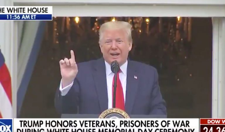 Trump Kicks Off His Memorial Day Weekend Speech To “Honor” Vets But Ends Up Trashing Pelosi: “These People Are Sick”