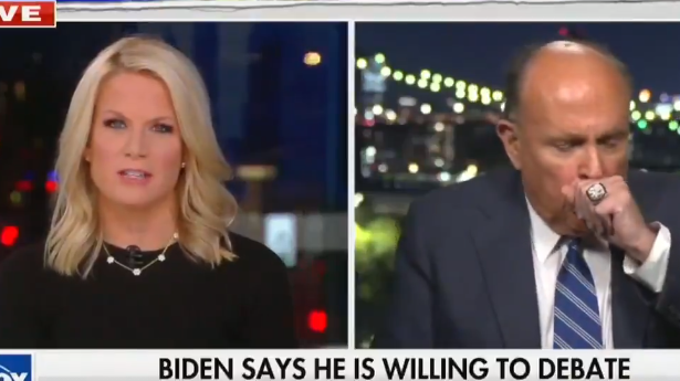 Giuliani Has Coughing Spell During Interview Which He Goes After Biden For Wearing A Mask