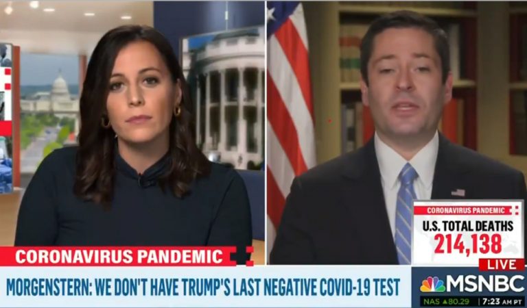 MSNBC Anchor Ends Interview After Trump Spokesman Refuses To Answer Question Six Times On POTUS’ Test Results