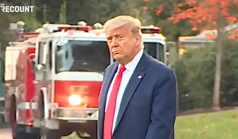 Trump Seen After 60 Minutes Interview, Appears To Sulk While Not Smiling At Cheering Supporters