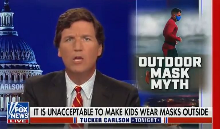 Tucker Carlson Told His Audience To Call The Police And CPS If They See A Child Wearing A Mask Outdoors: “It’s Child Abuse”