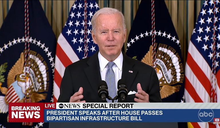 President Biden Just Took A Clear Cut Jab At Donald Trump During His Infrastructure Celebration Speech And We Can’t Imagine The Ex-President Is Going To Take It Well