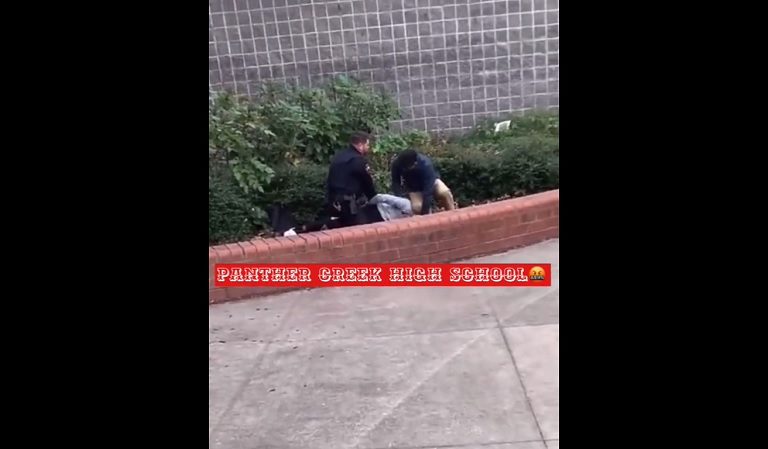 People Left Horrified As Video Footage Shows Assistant Principal Kneeling On A Student’s Neck As Police Handcuff Him With His Face In The Dirt
