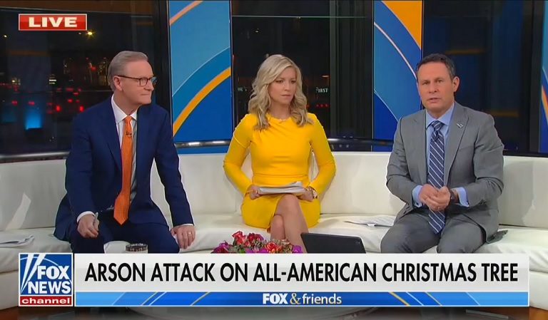 Fox News Host Is Already Blaming “Left-Wing” Officials For The Christmas Tree Going Up In Flames, And We Seriously Couldn’t Make This Up If We Tried
