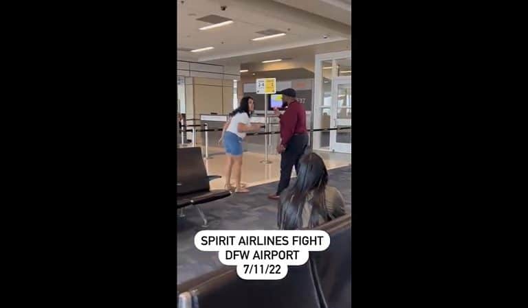 Disturbing Clip Shows Spirit Airline Employee In A Physical Altercation With Female Passenger Who Assault Him, Called Him A “F*ggot” And A “Dumb*ss” N-Word