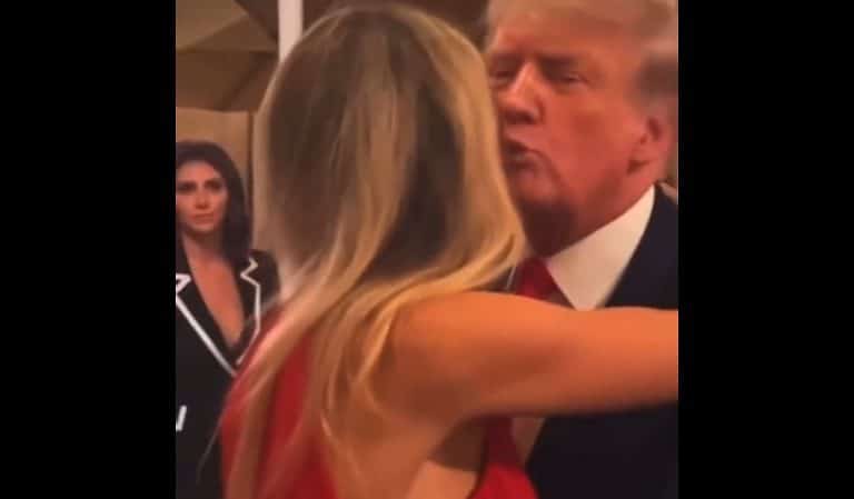 People Couldn’t Hold Back Their Gags After A Video Spread Like Wildfire That Appeared To Show Trump Greeting A Blonde Woman With Kissy Faces