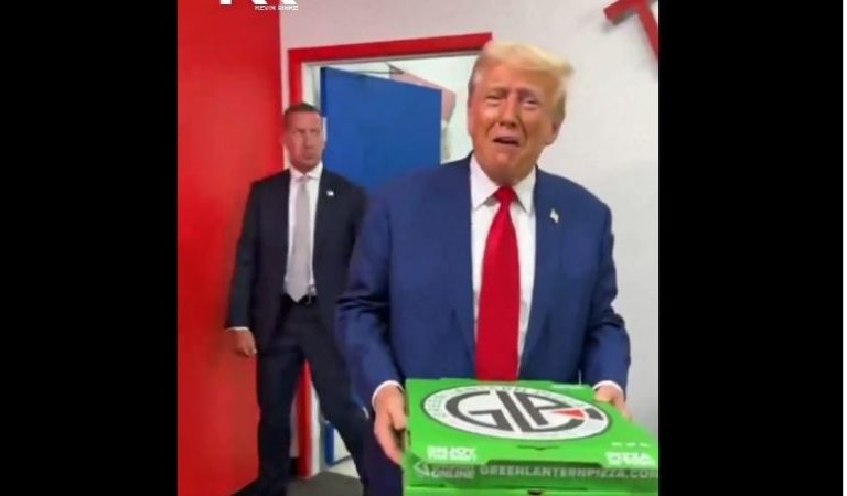 Video Of Trump Latest Photo-Op Shows Him Delivering Pizza Boxes And People Had Plenty Of Thoughts