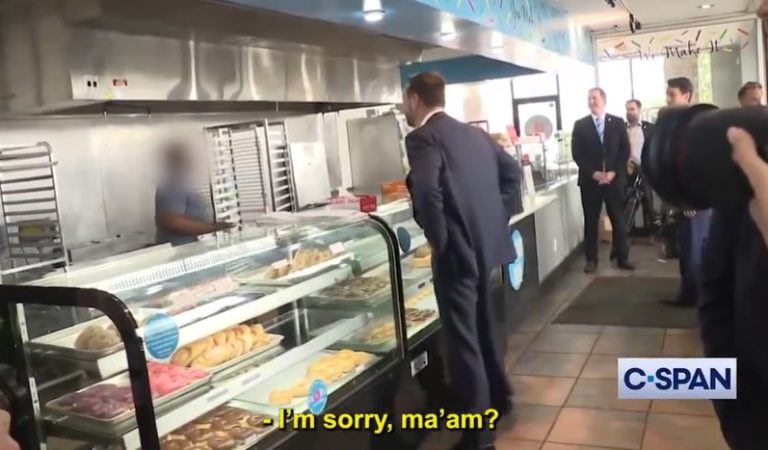 JD Vance’s Attempt At A Photo-Op Backfires Into A Horribly Awkward Moment At Georgia Donut Shop