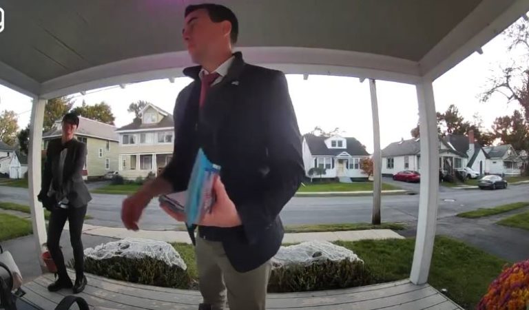 GOP Candidate Caught On Ring Camera Allegedly Committing Federal Crime, Refuses To Comment