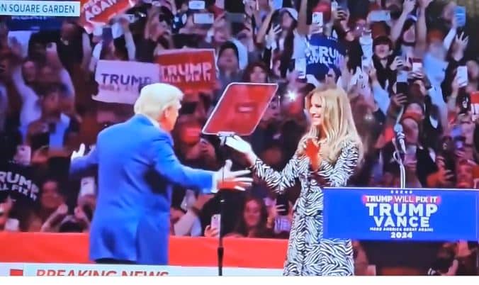 Melania Makes Surprise Appearance At Madison Square Garden Rally, Shares Awkward Embrace With Trump