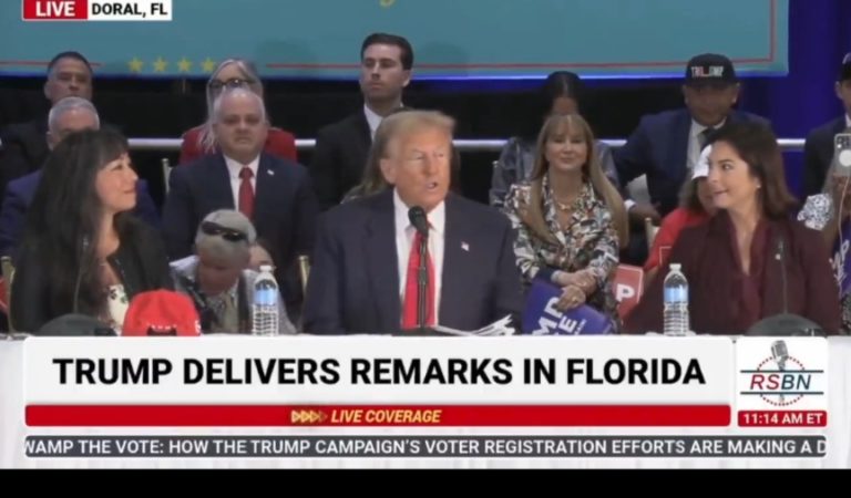 Trump Embarrassed After He Confusingly Searches For Doral Mayor Christi Fraga In The Crowd Even Though She’s Sitting Right Next To Him