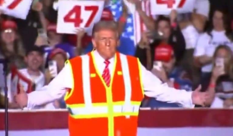 Trump May Have Had The Cringiest Moment Ever As He Entered WI Rally Wearing Safety Vest