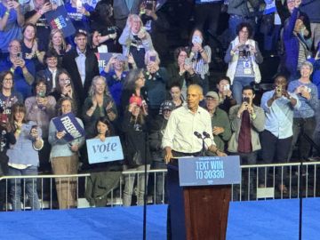 Barack Obama speaks in Philadelphia on October 28, 2024 (Stephen Silver)