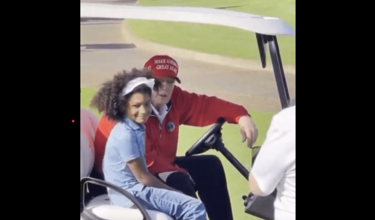 Video Of Donald Trump Shows Him Offering ‘Millions’ For Young Girl’s Hair In Cringe-Worthy Golf Course Encounter