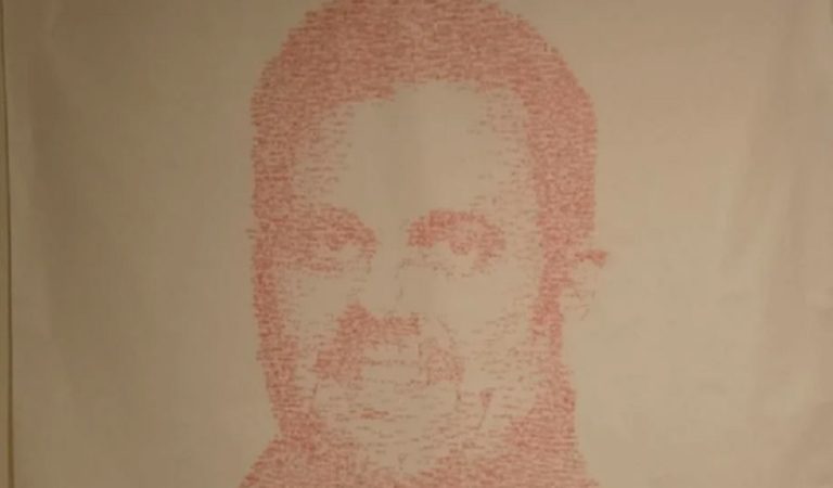 Artist Creates Portrait Of Slain CEO Using A Stamp In An Image You Have To See To Believe