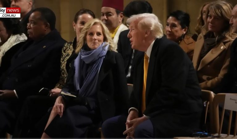 Jill Biden Spills The Tea On Viral Moment With Trump At Notre Dame Cathedral Reopening