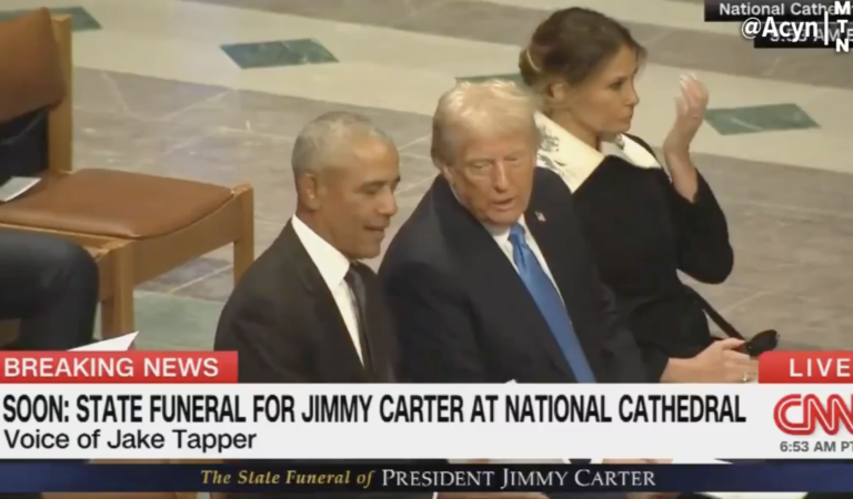 Obama And Trump Seated Next To Each Other At Jimmy Carter’s Funeral, Appear To Have Animated Conversation