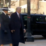 Donald and Melania Trmp at the inauguration (X screenshot)