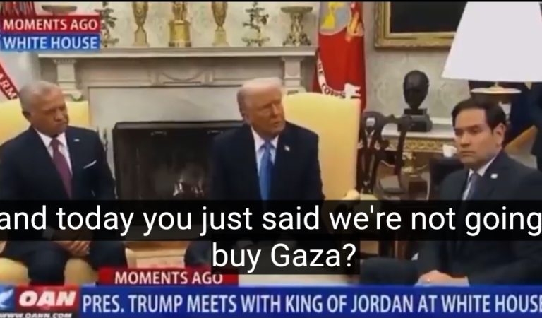 Trump Appears To Reverse Stance On Gaza In Meeting With King Of Jordan And An Uneasy Looking Rubio