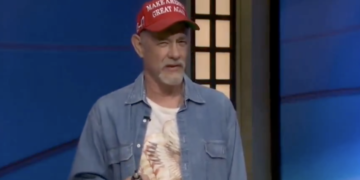 Tom Hanks on the Saturday Night Live 50th anniversary special (X screenshot)