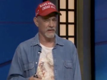 Tom Hanks on the Saturday Night Live 50th anniversary special (X screenshot)