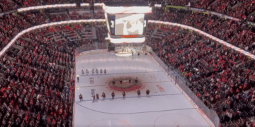 The U.S. national anthem was booed at a hockey game in Ottawa (X screenshot)