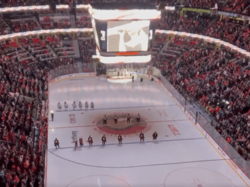 The U.S. national anthem was booed at a hockey game in Ottawa (X screenshot)