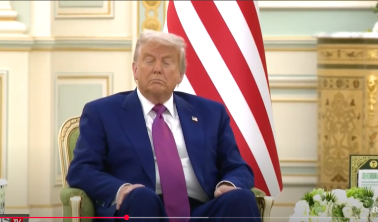 Trump Appears Sleepy As He Struggles To Keep His Eyes Open During Saudi Arabia Briefing