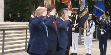 Trump and Vance at Arlington (X screenshot)