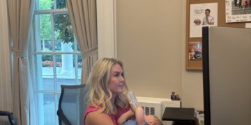 Karoline Leavitt working at the White House (X screenshot)