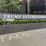 Trump International Hotel graffiti (Photo courtesy of X screenshot)