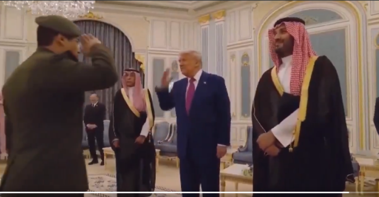 Americans Furious After Trump Is Seen Saluting Saudi Officials At The Royal Court In Riyadh