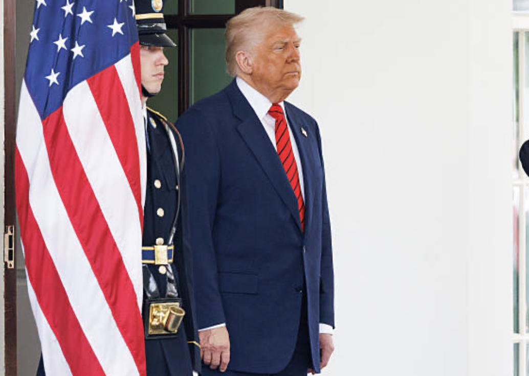 Trump looking bronze (photo from X screenshot)