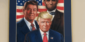 A bizarre White House portrait (X screenshot)