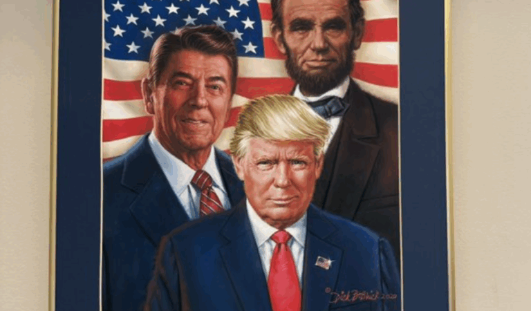 Cringey New Portrait Of Trump Quietly Appears In White House
