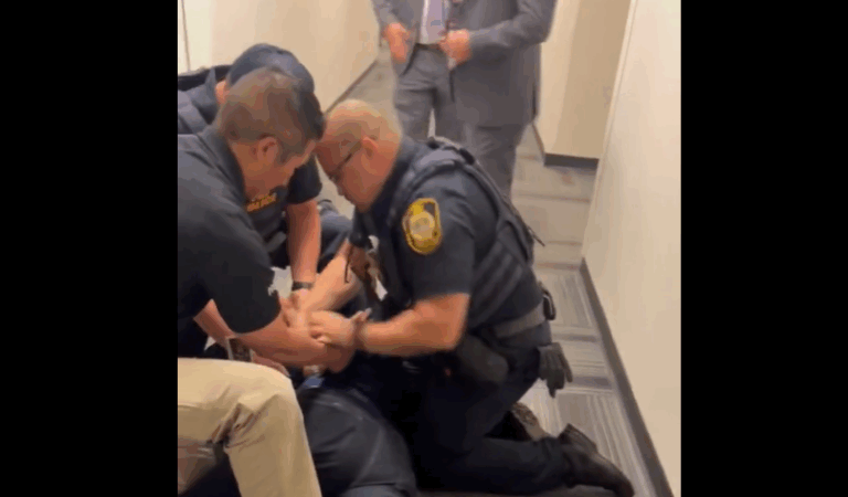 US Senator Handcuffed During Kristi Noem Presser And It’s All Caught On Video