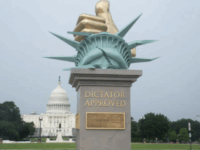 The sculpture that appeared at Trump's parade (X screenshot)